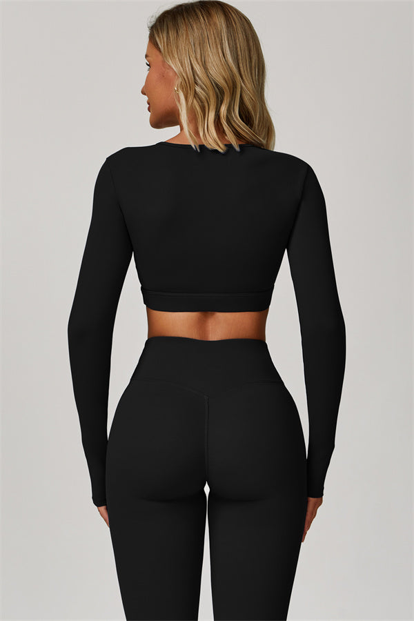 Lies | Tweedelige sportset met longsleeve cut-out top