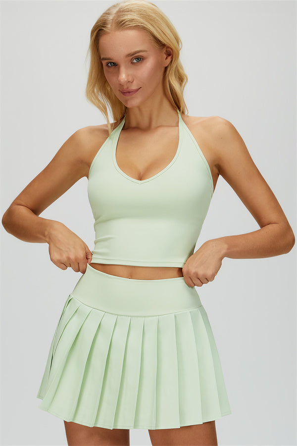 Céleste | Halter Crop Top met Rok 2-Delige Set