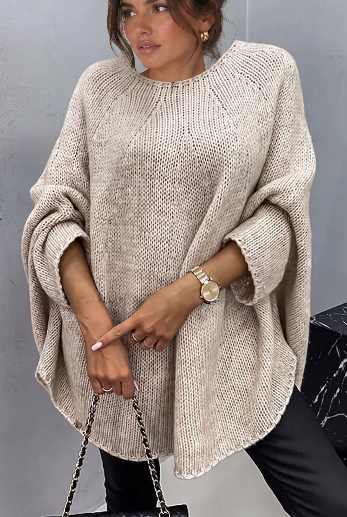Wietske | Gebreide Poncho Trui