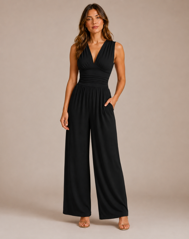 Farah | Jumpsuit met Diepe V-Hals