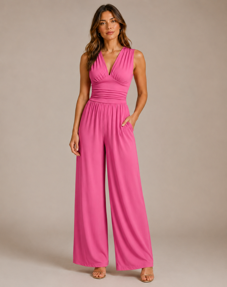Farah | Jumpsuit met Diepe V-Hals