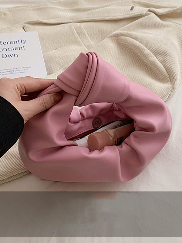 Elodie | Geplooide Strikdetail Handtas in Effen Kleur