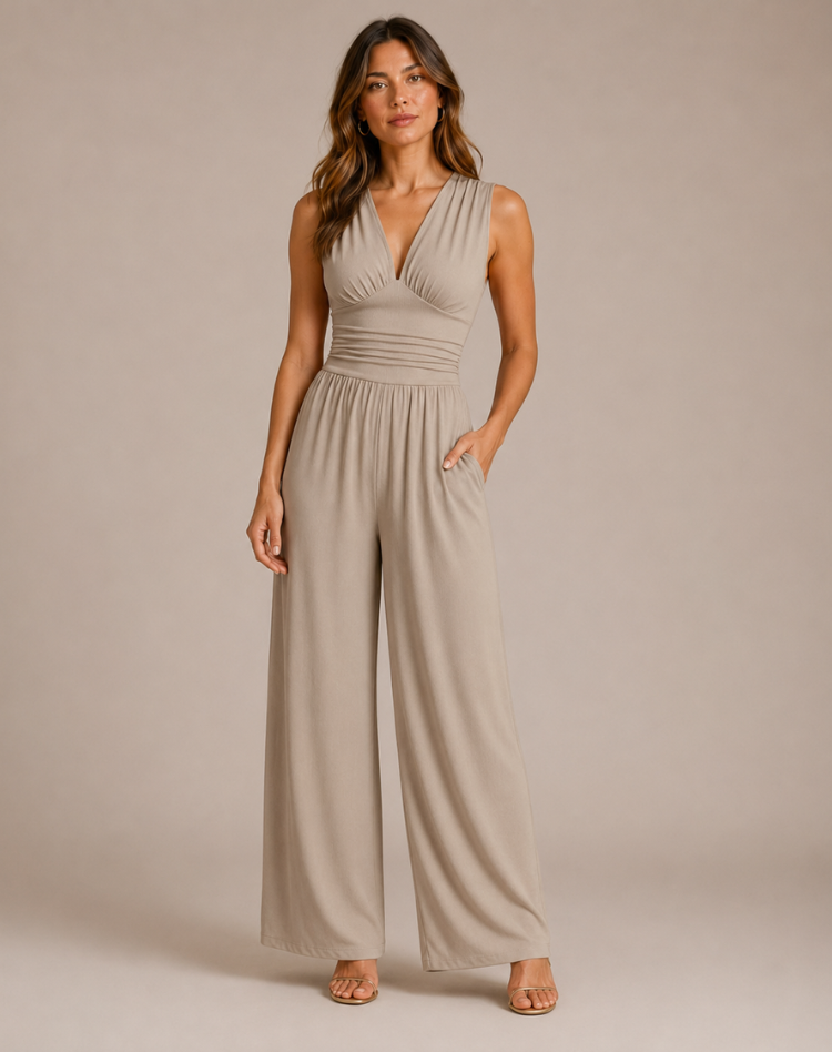 Farah | Jumpsuit met Diepe V-Hals