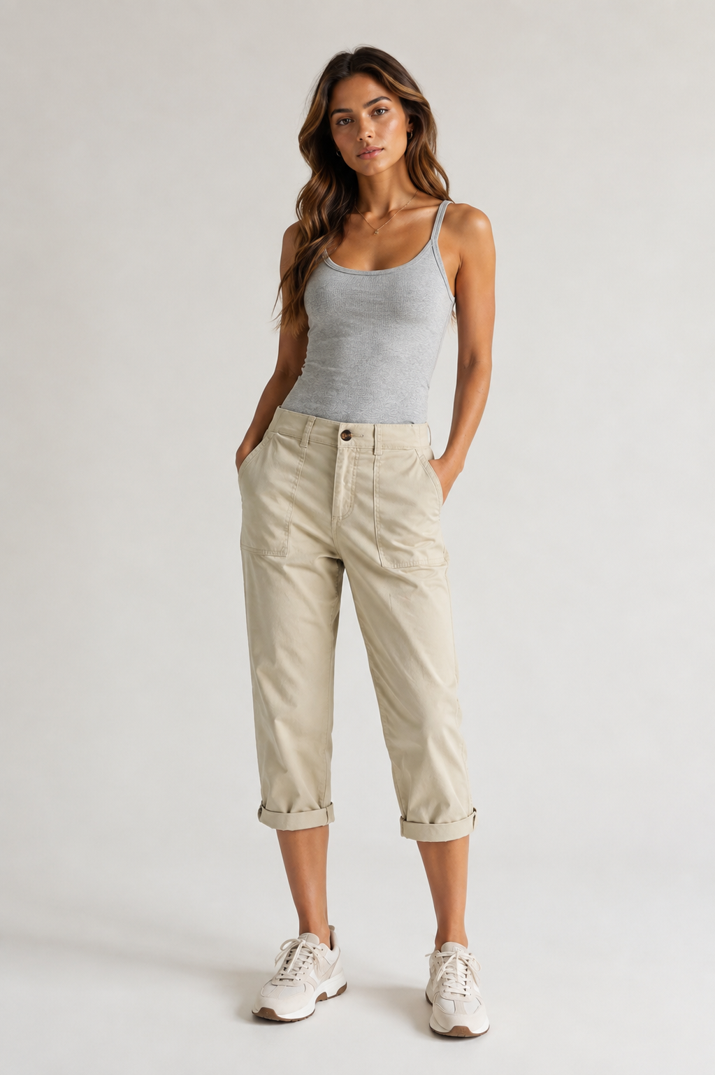 Emma | Dames 3/4 cargobroek met meerdere zakken