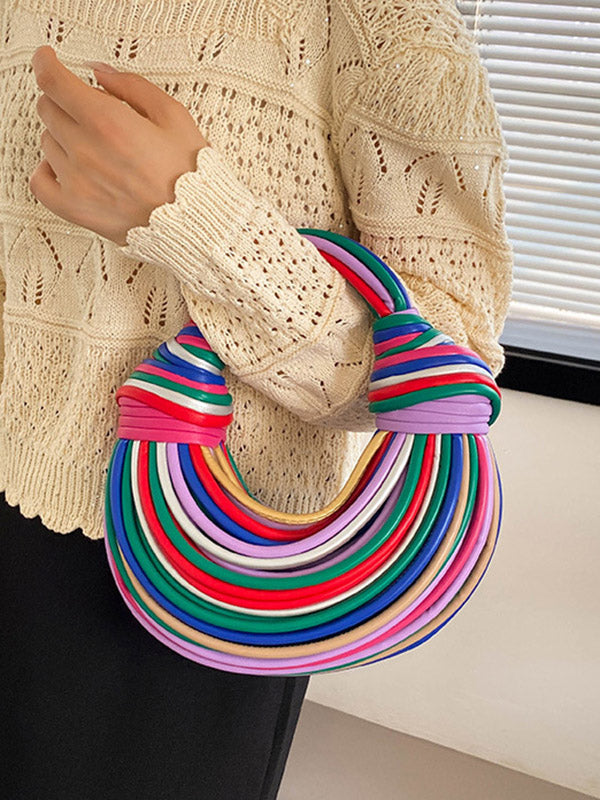 Colette | Geometrische Rits Handtas in Contrastkleur