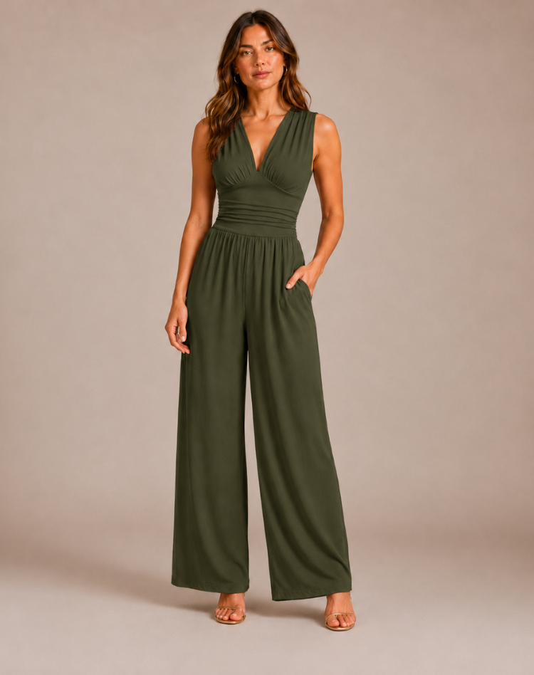 Farah | Jumpsuit met Diepe V-Hals