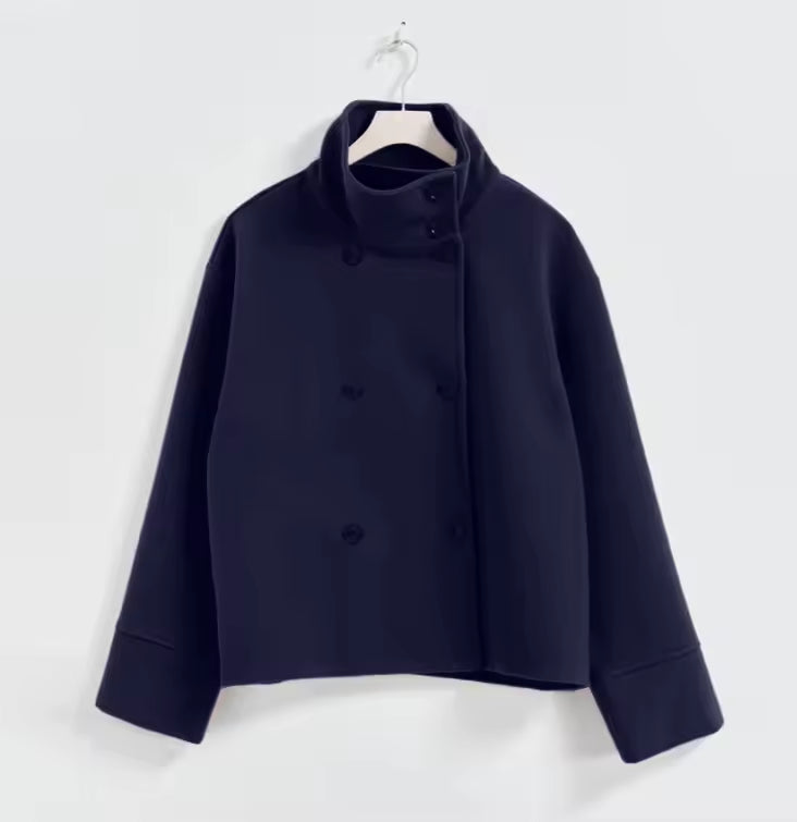 Wilma | Peacoat met Hoge Kraag