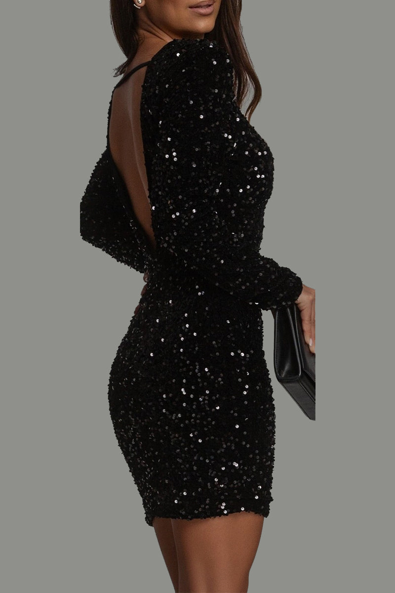 Noélie | Backless Glitterjurk