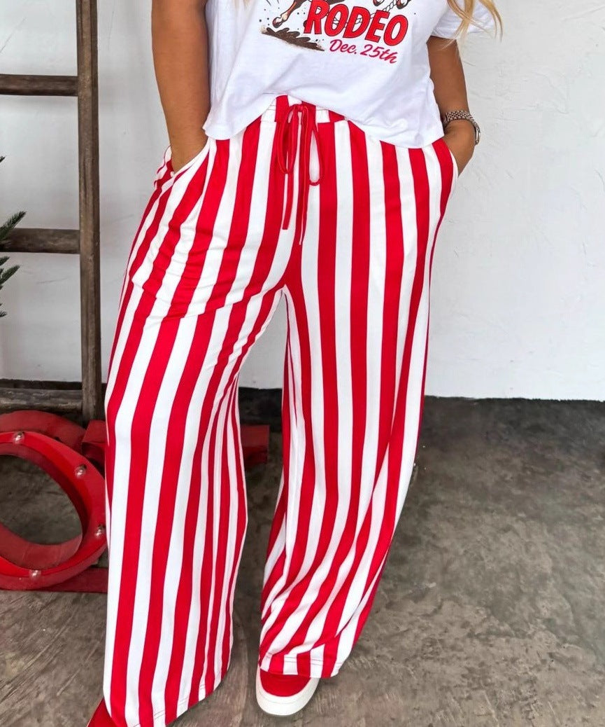 Nina | Gestreepte wide-leg pantalon in loose fit