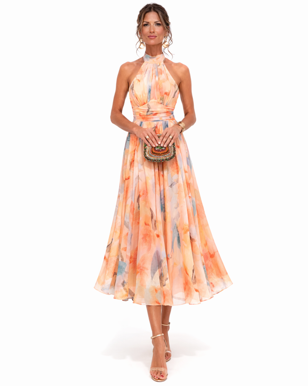 Dora | Chiffon jurk met prachtige bloemenprint
