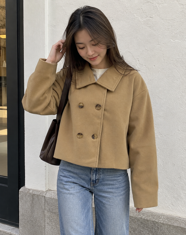 Wilma | Peacoat met Hoge Kraag