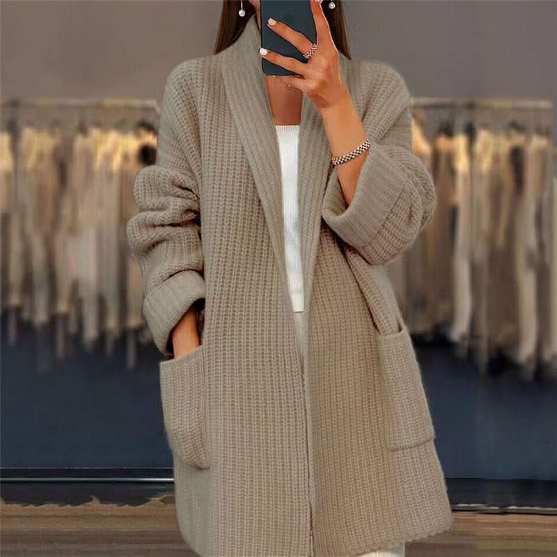 Céline | Lange Losse Trui Cardigan met Zakken
