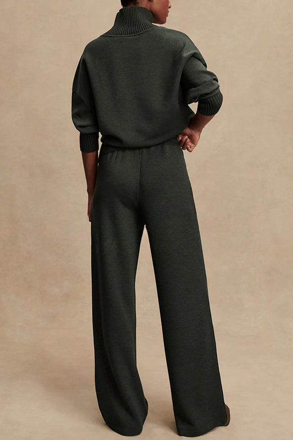 Nadia | Sweatshirt en Broek Set met Hoge Hals