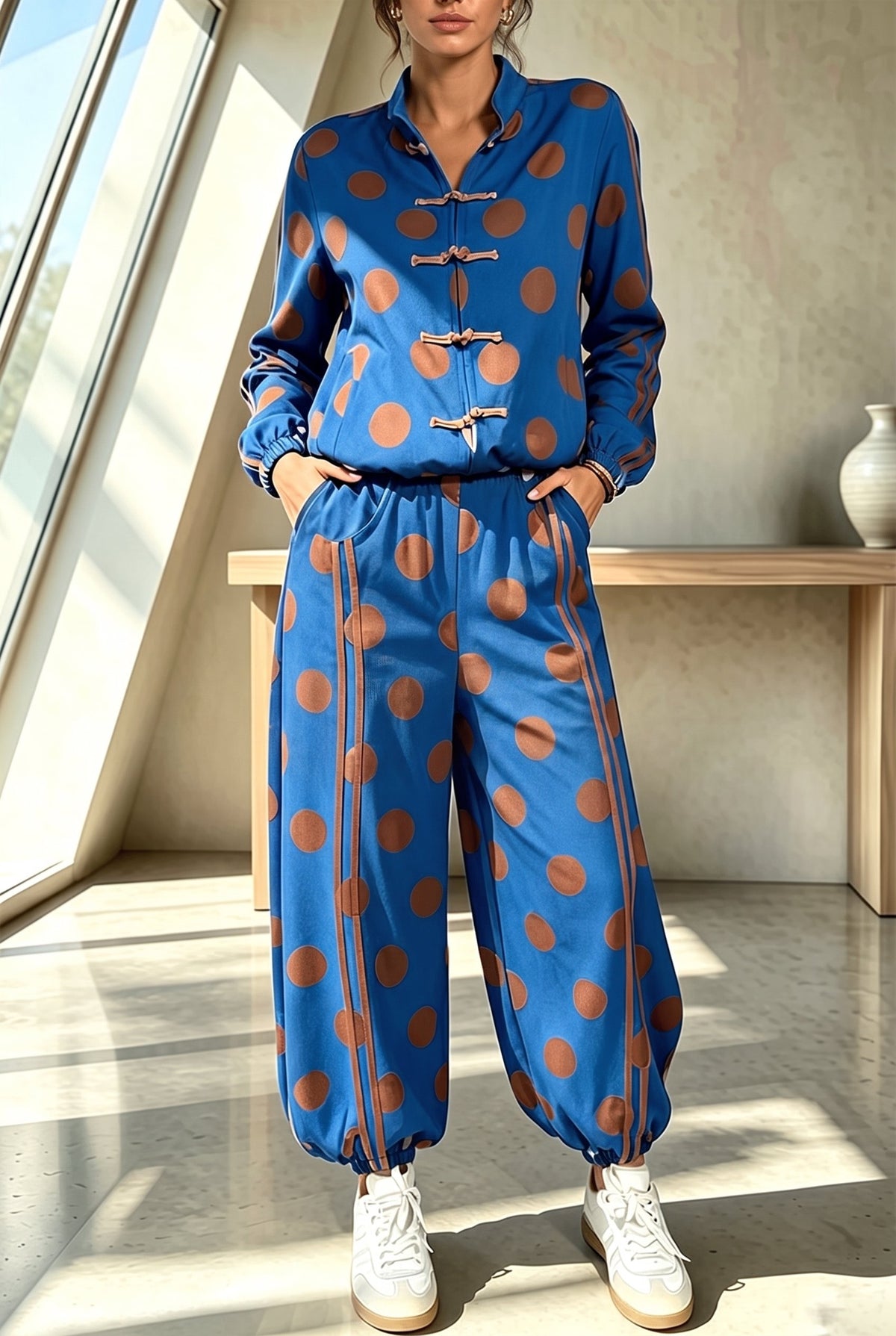 Milou | Sportief Colorblock Jack met Polkadot