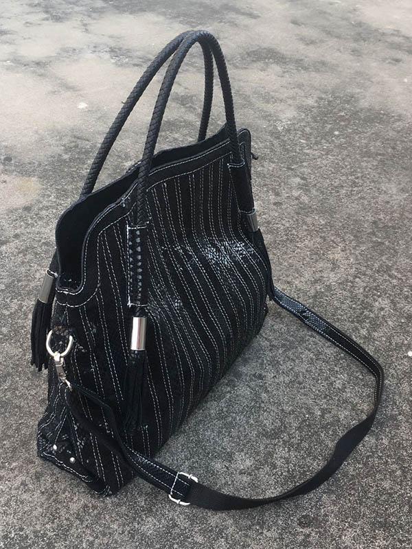 Amandine | Gesplitste Schoudertas van Leer met Sling