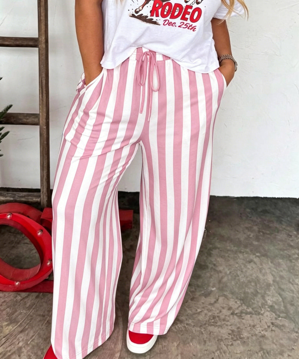 Nina | Gestreepte wide-leg pantalon in loose fit
