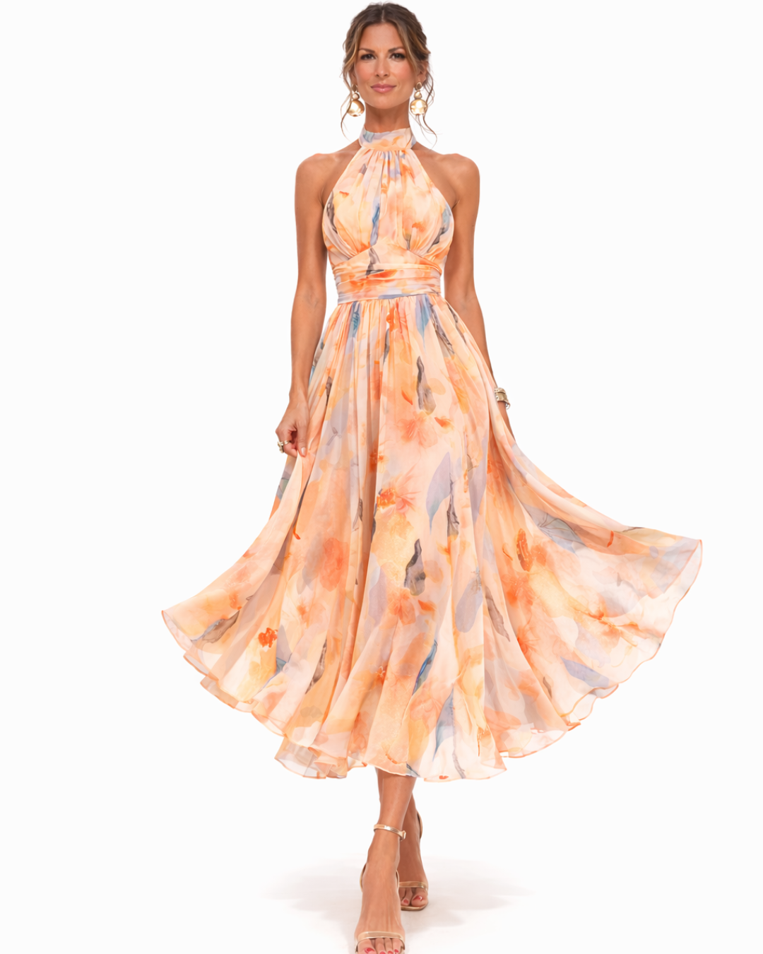 Dora | Chiffon jurk met prachtige bloemenprint