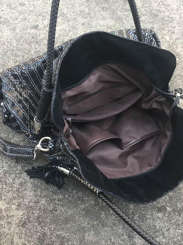 Amandine | Gesplitste Schoudertas van Leer met Sling