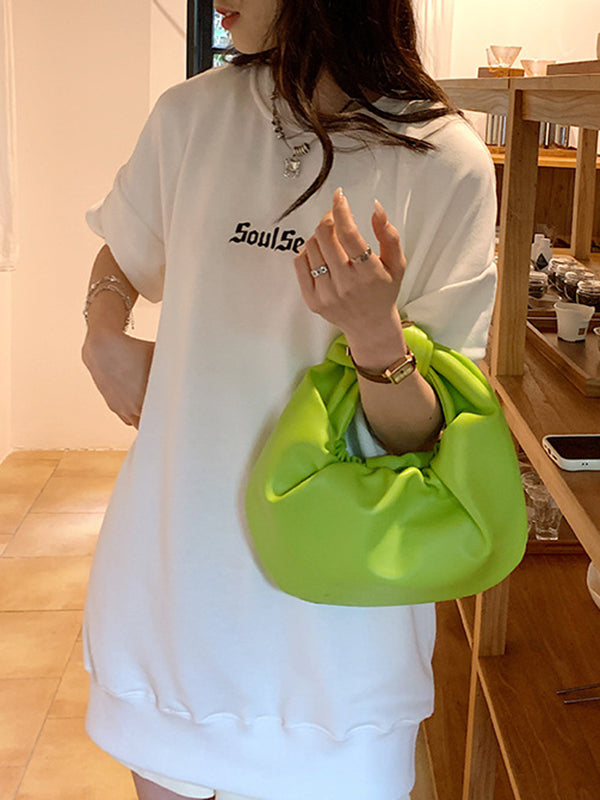 Elodie | Geplooide Strikdetail Handtas in Effen Kleur