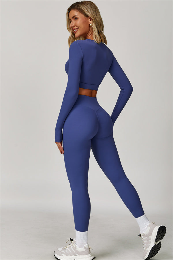 Lies | Tweedelige sportset met longsleeve cut-out top