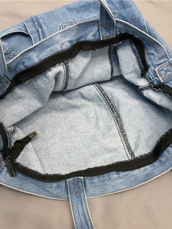 Iris | Casual Denim Tas in Effen Kleur