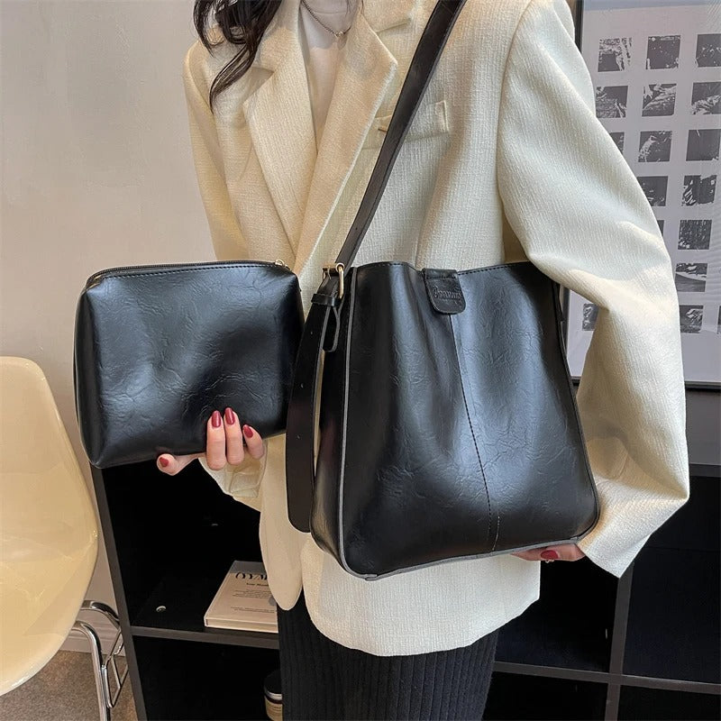 Ris | Retro tote bag van vegan leer