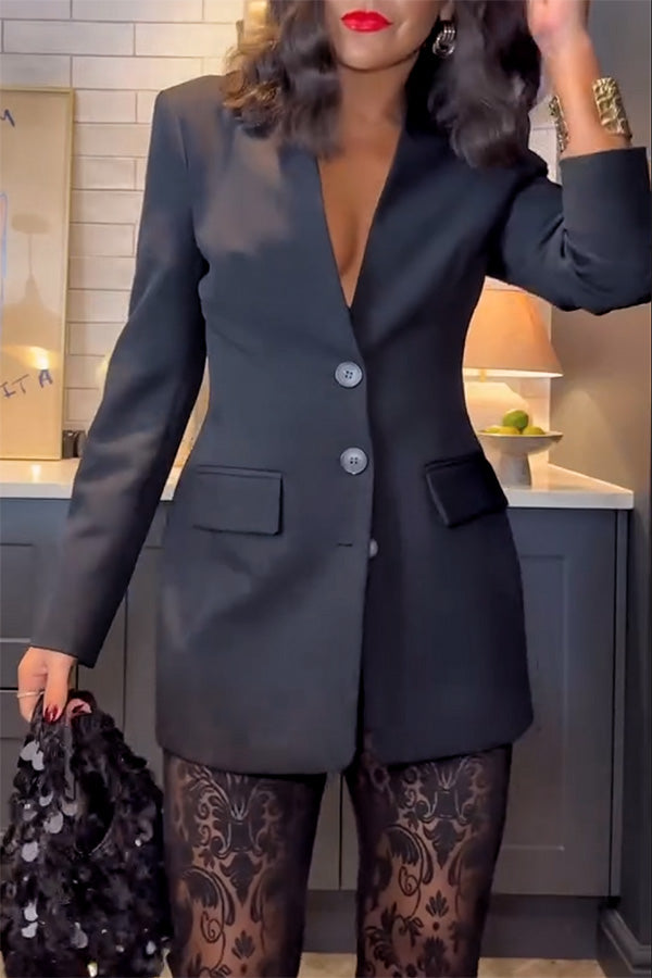 Kyra | Getailleerde Blazer met V-hals