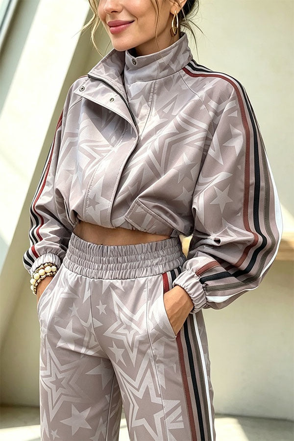 Rylee | Sportief Colorblock Jack met Sterrenprint