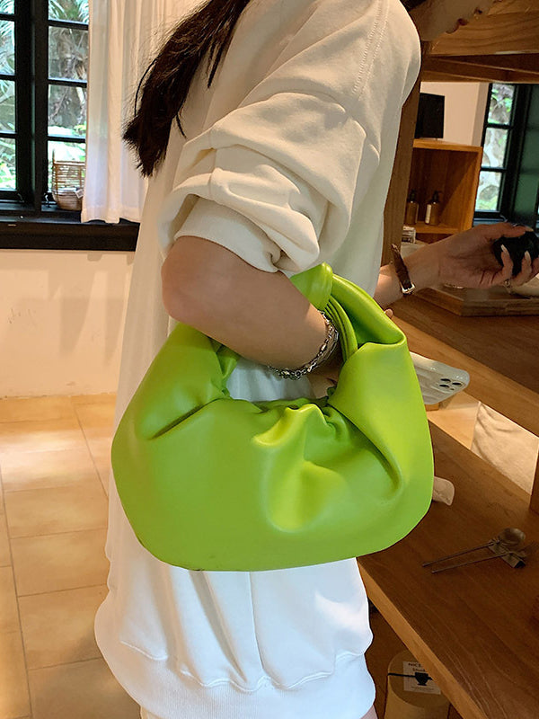 Elodie | Geplooide Strikdetail Handtas in Effen Kleur