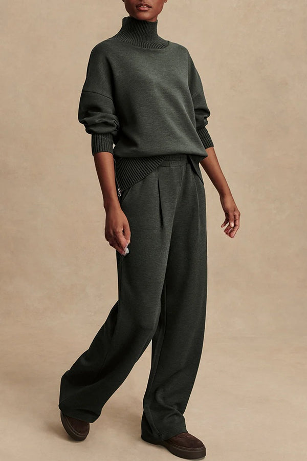 Nadia | Sweatshirt en Broek Set met Hoge Hals