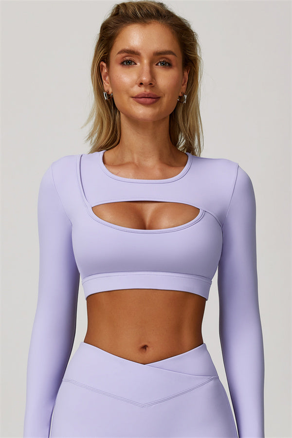 Lies | Tweedelige sportset met longsleeve cut-out top