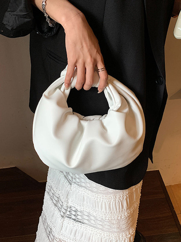 Elodie | Geplooide Strikdetail Handtas in Effen Kleur