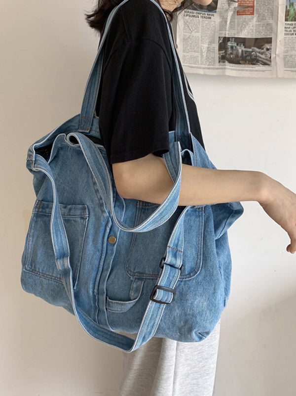 Iris | Casual Denim Tas in Effen Kleur