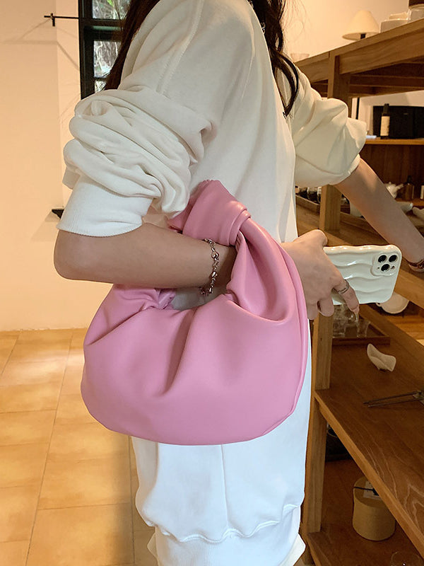 Elodie | Geplooide Strikdetail Handtas in Effen Kleur