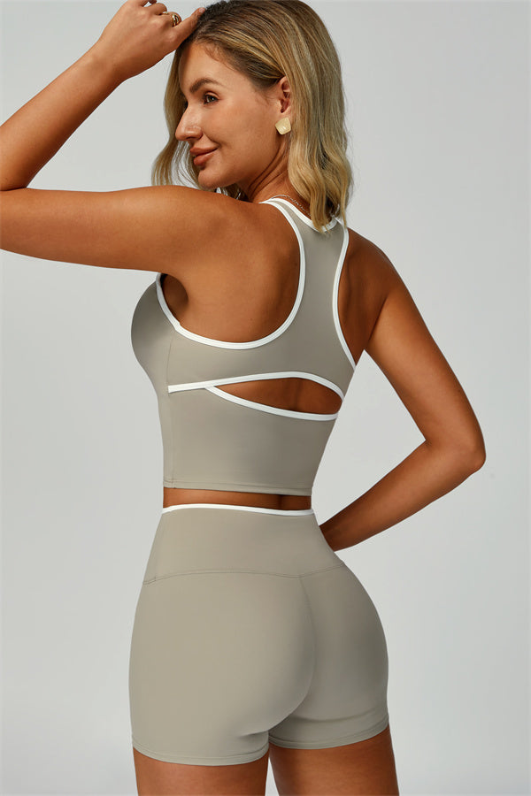 Nova | Sport tanktop met uitgesneden schterkant