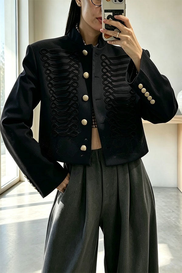 Aura | Military Crop Jacket met Koordjes