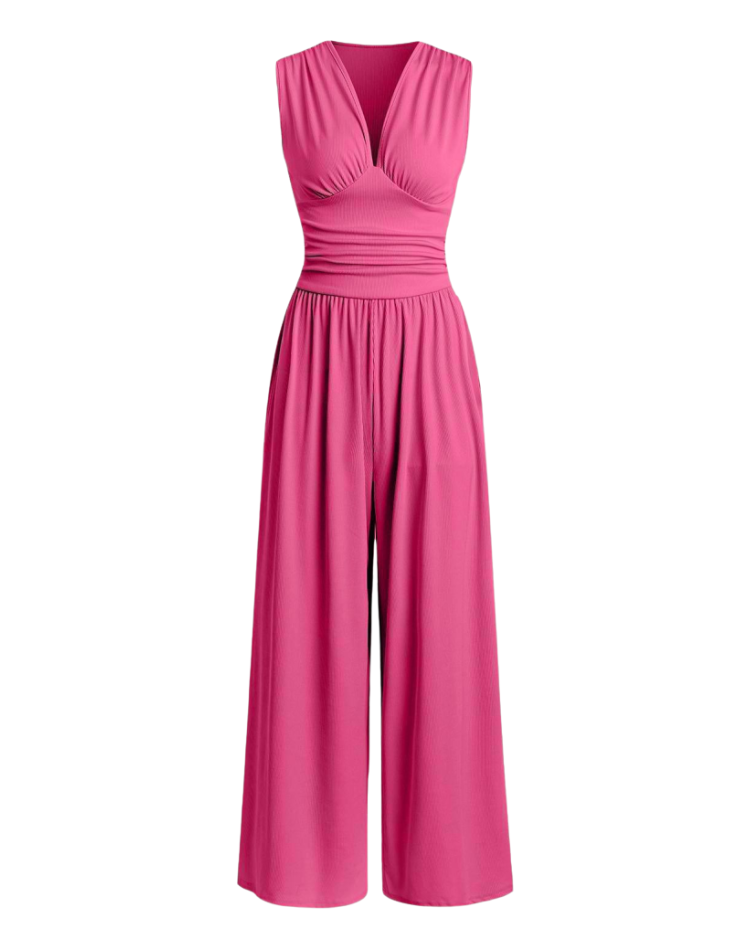 Farah | Jumpsuit met Diepe V-Hals