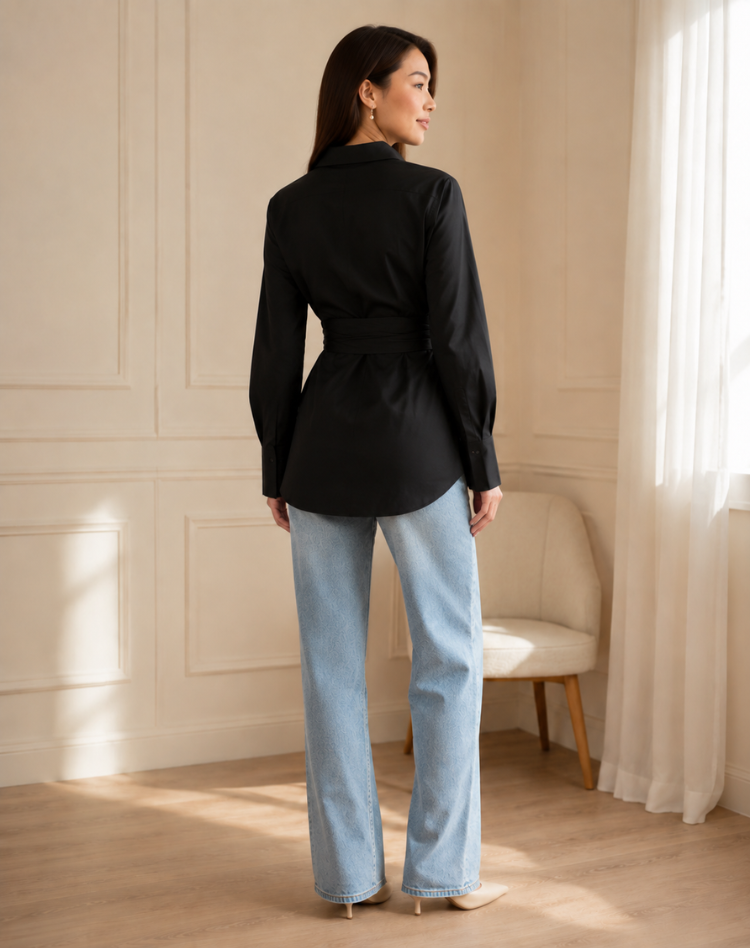 Elise | Lange Blouse met Taillestrik