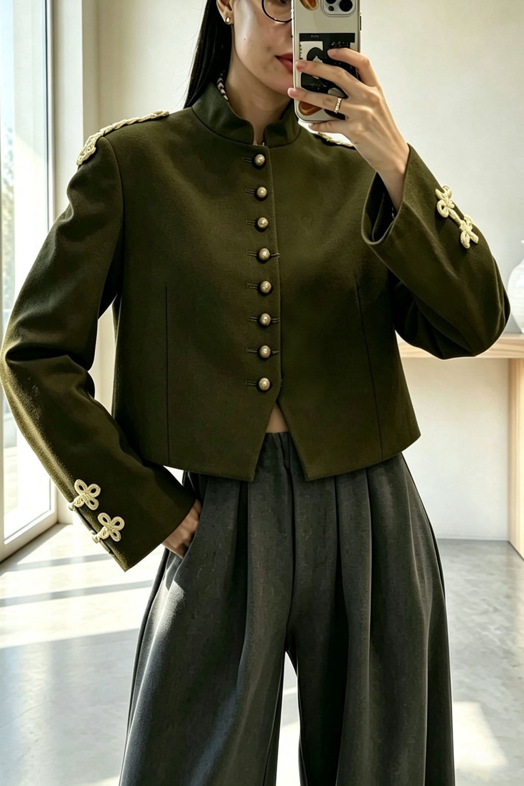 Elina | Retro Napoleon Jack met Koorddetail