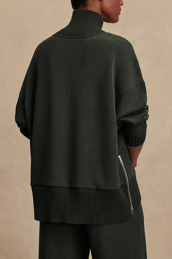 Nadia | Sweatshirt en Broek Set met Hoge Hals