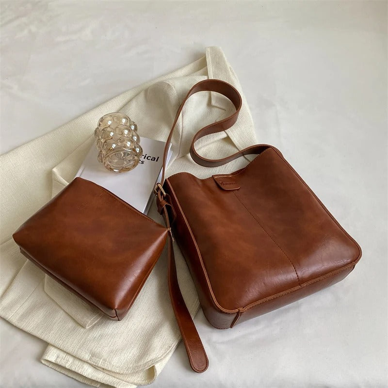 Ris | Retro tote bag van vegan leer