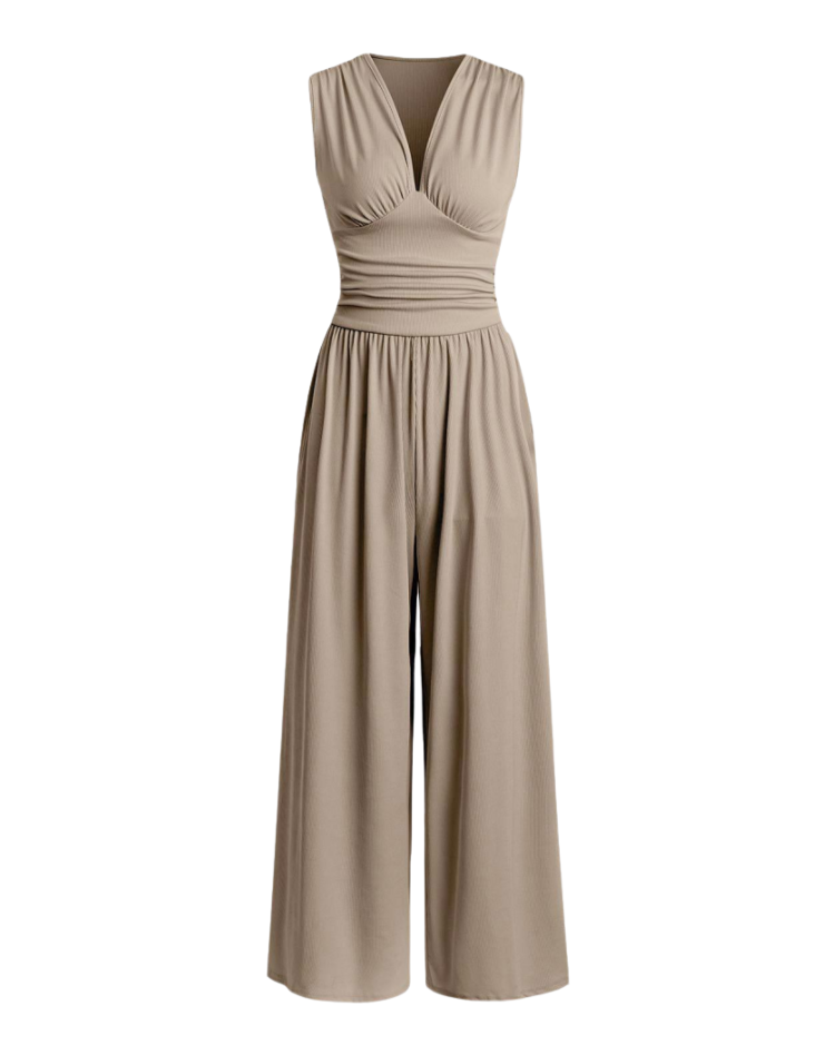 Farah | Jumpsuit met Diepe V-Hals