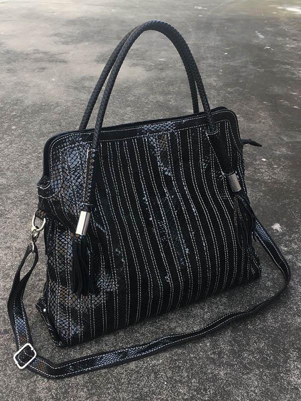 Amandine | Gesplitste Schoudertas van Leer met Sling