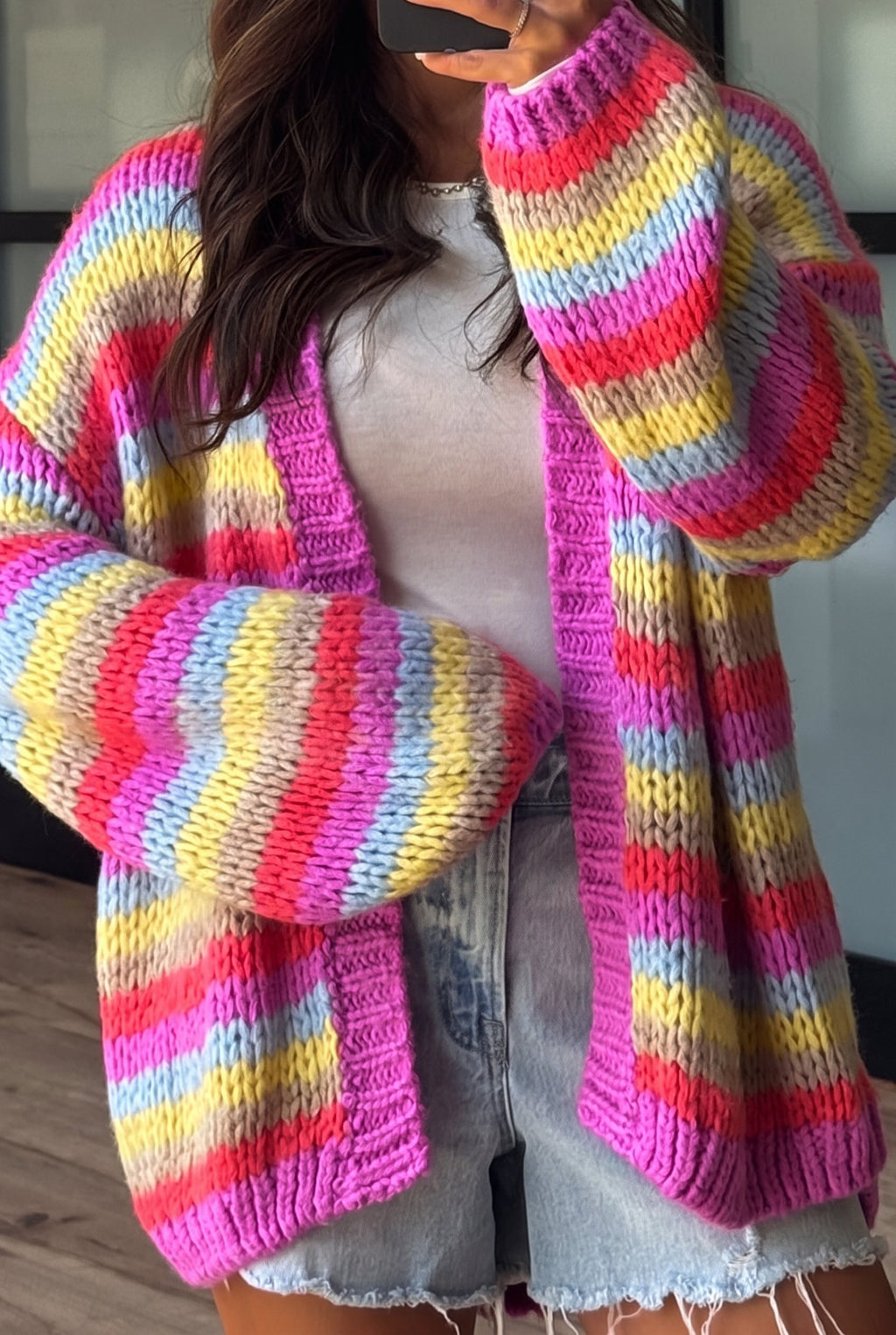 Olya | Gestreept Vest met Balonmouwen