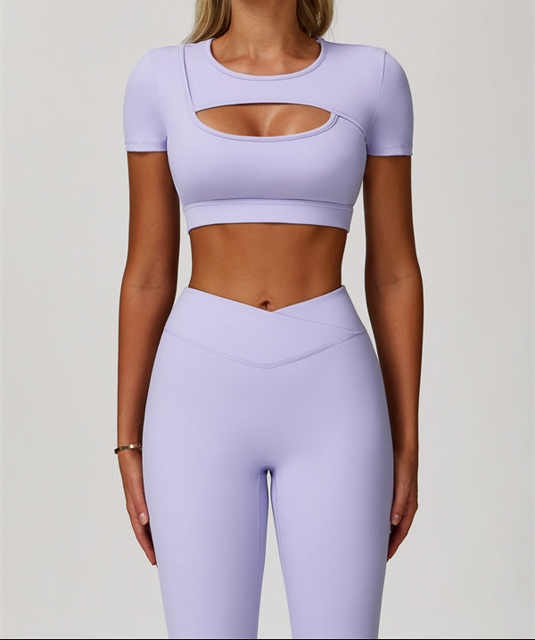 Lara | Tweedelige sportset met cut-out T-shirt