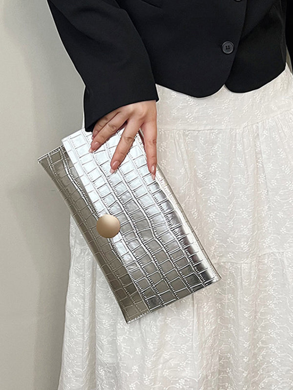 Romy | Glanzende Geometrische Split-Joint Handtas