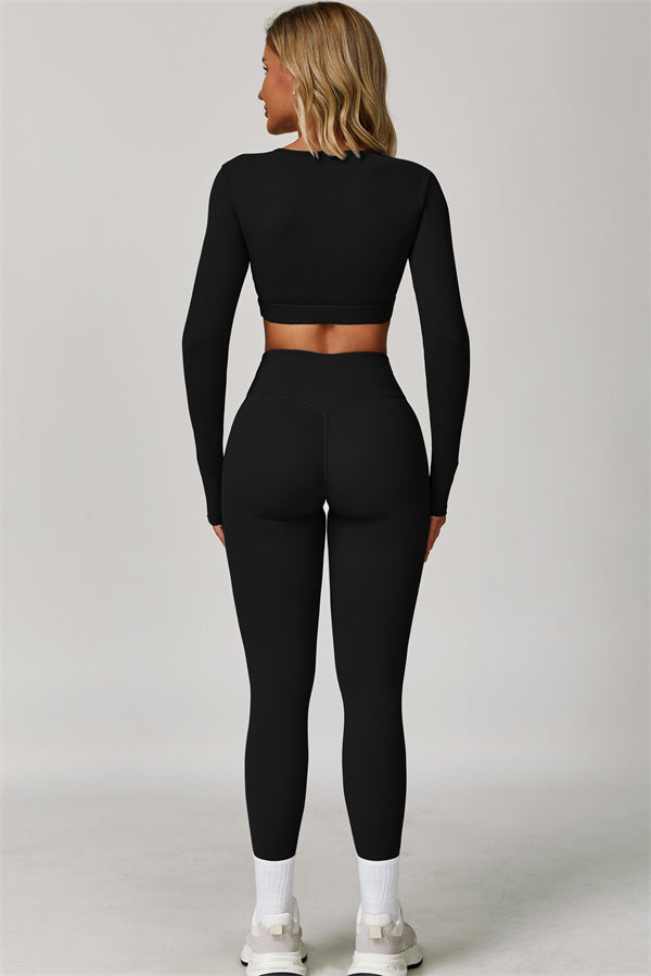 Lies | Tweedelige sportset met longsleeve cut-out top