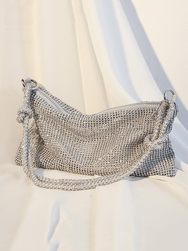Léa | Handtas met Knoop en Rijnstenen Rits