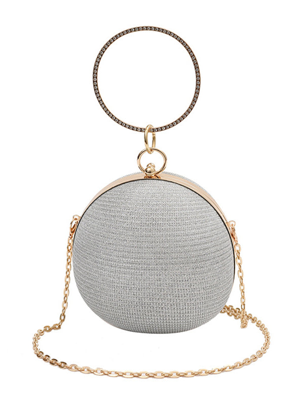 Solène | Glanzende Geometrische Schoudertas met Ketting