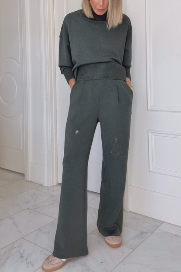 Nadia | Sweatshirt en Broek Set met Hoge Hals